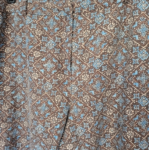 Talbots Woman Tailored Fit Silk Linen Blend Printed Pants Plus Size 14W Brown - Picture 9 of 14